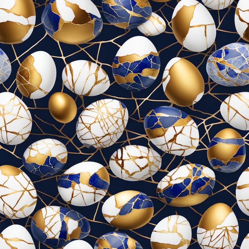 Kintsugi Repaired Eggs Showcase Resilience
