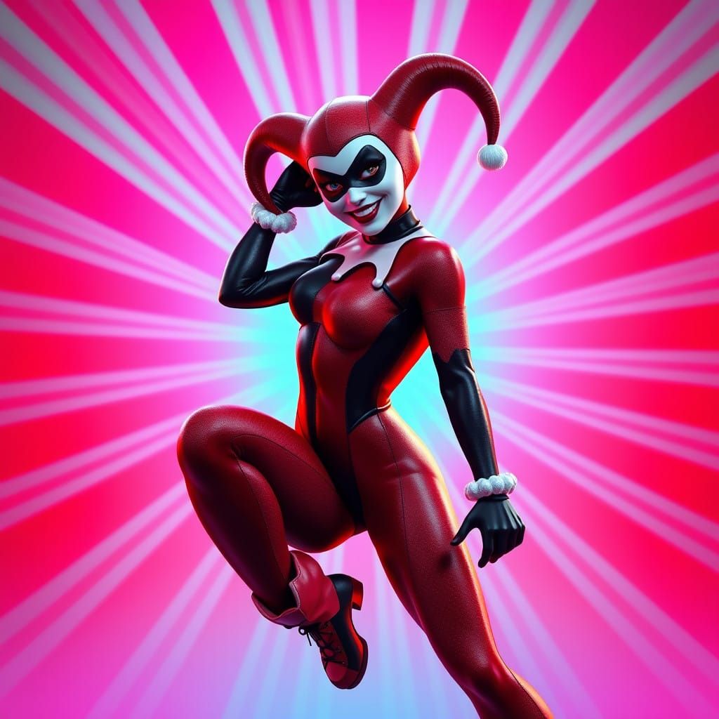 Vibrant Harley Quinn in Dynamic Chaos