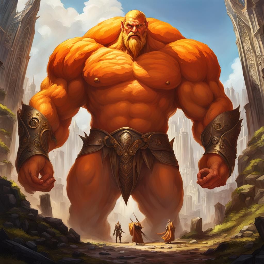 Fantasy Art: A Towering Orange-Skinned Giant