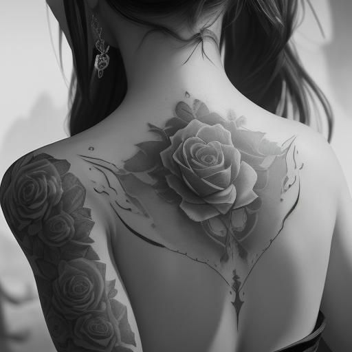 Tattoo Design: Roses, Hearts, and Broken Chain