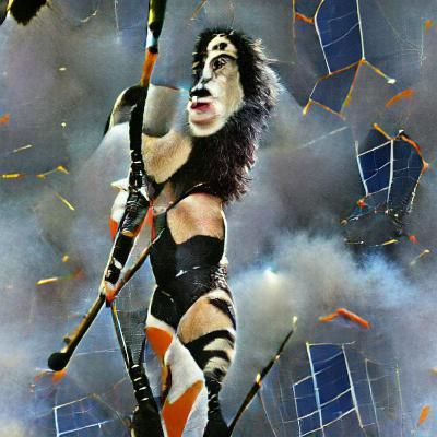 Paul Stanley Portrait in Rock Album Art Style