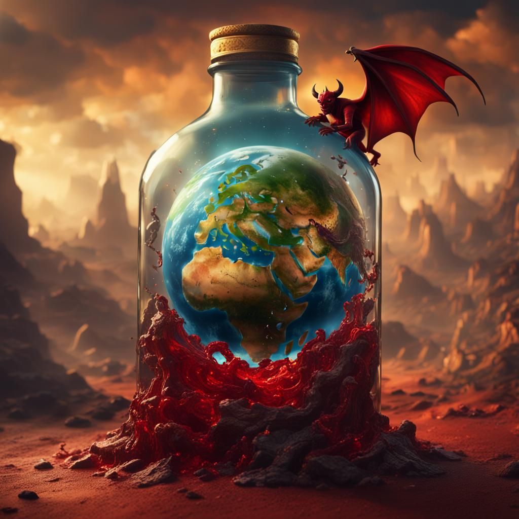 The Devil's Miniature Earth: A Detailed Matte Painting