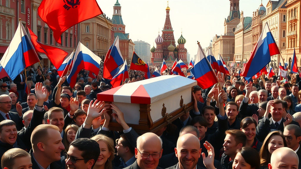 Red Square Celebration with Coffin, Soviet Realism