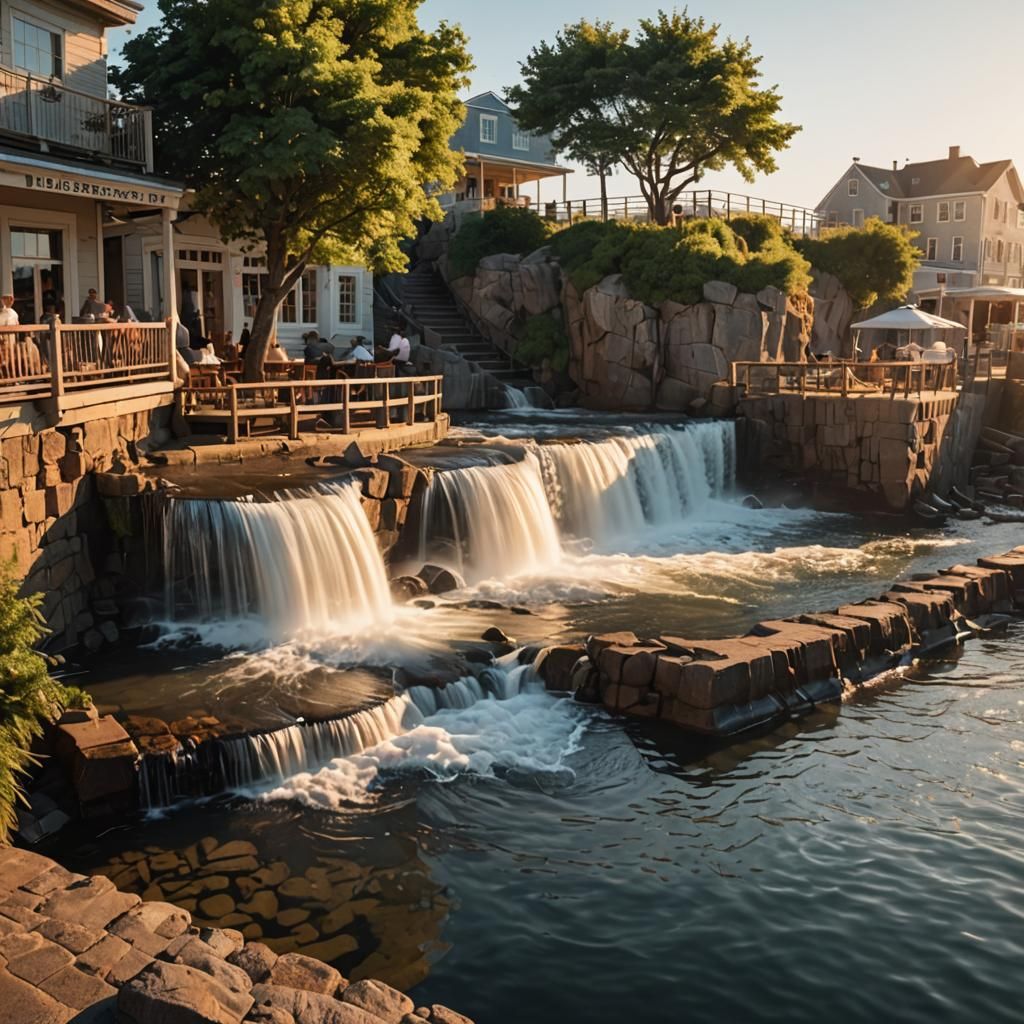 Seaside Waterfall at Old Harbor Cafe