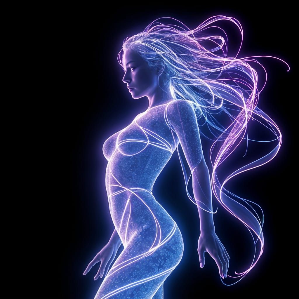 Digital Goddess in Binary Code