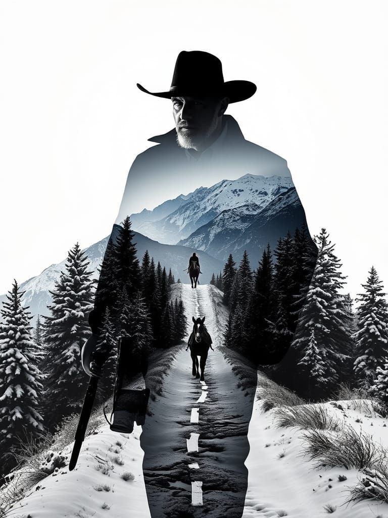 Double Exposure of Arthur Morgan's Silhouette
