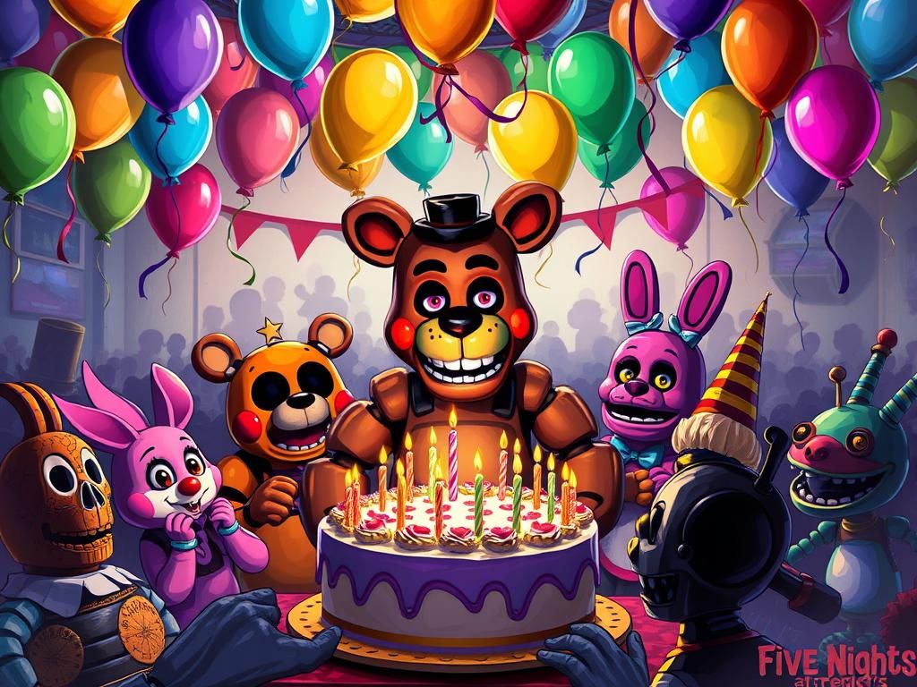 Animatronic Birthday Party in Neon Style