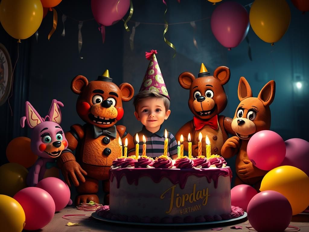 Freddy Fazbear Birthday Party in Stop-Motion Style
