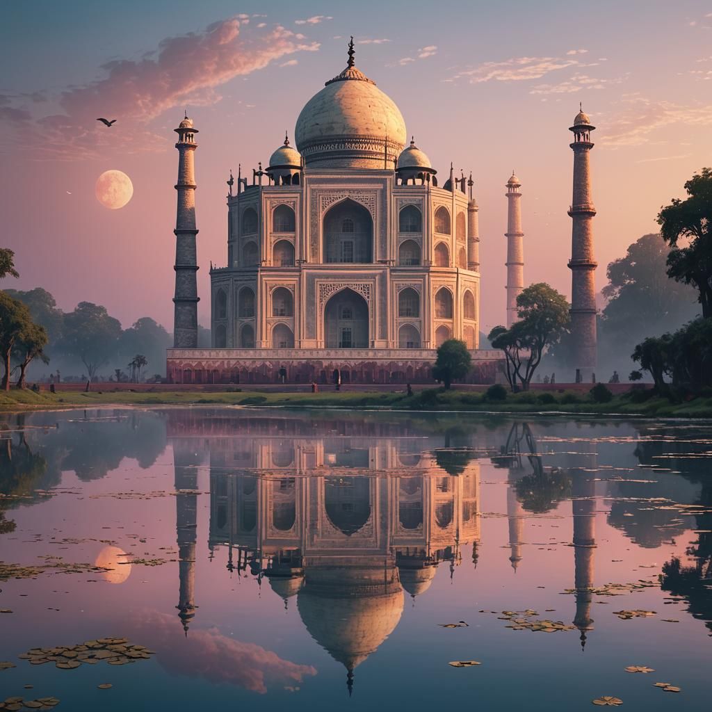 Taj Mahal Sunset: Fantastical Matte Painting