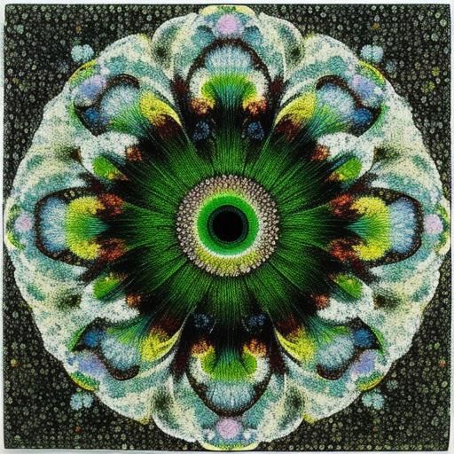 Crystal Cavern Organic Bloom in Magritte Style