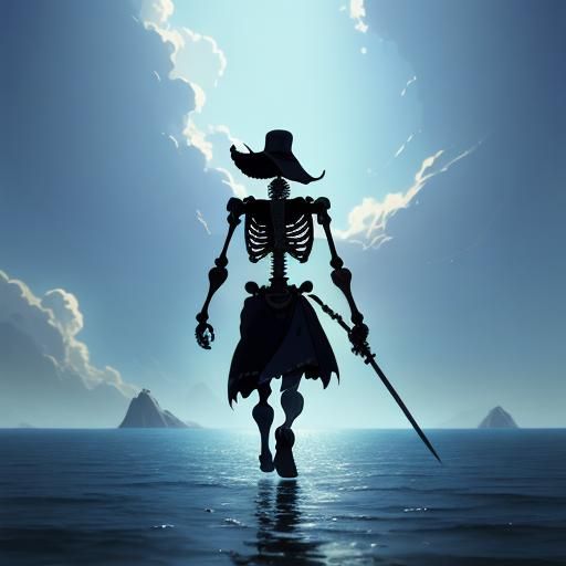 Skeleton Pirate Walks on Water: Studio Ghibli Anime