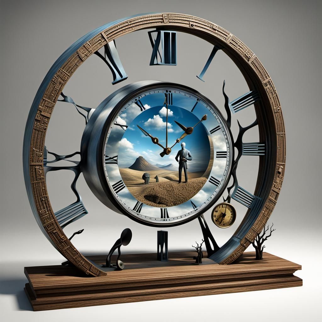 Surreal 3D Sculpture: The Illusion of Time