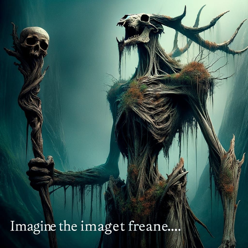 Towering Leshen Creature in Eerie Forest