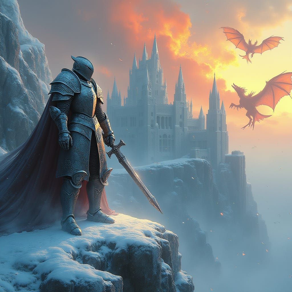 Ice Knights Defend Frozen Castle Against Blazing Dragons in ...