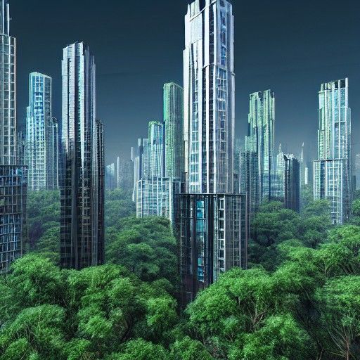 Biophilic Skyscrapers: Urban Nature in Matte Painting