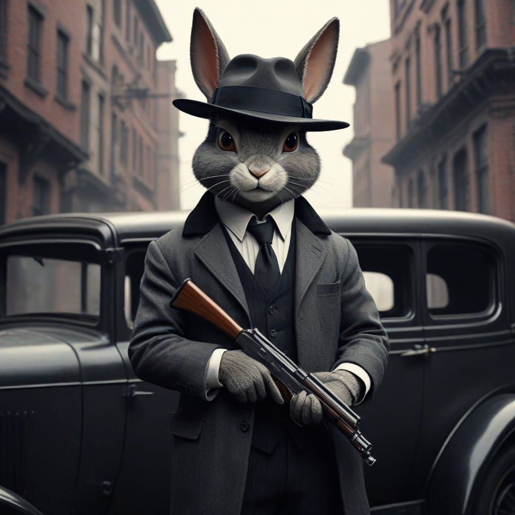 Gangster Bunny in Film Noir Style