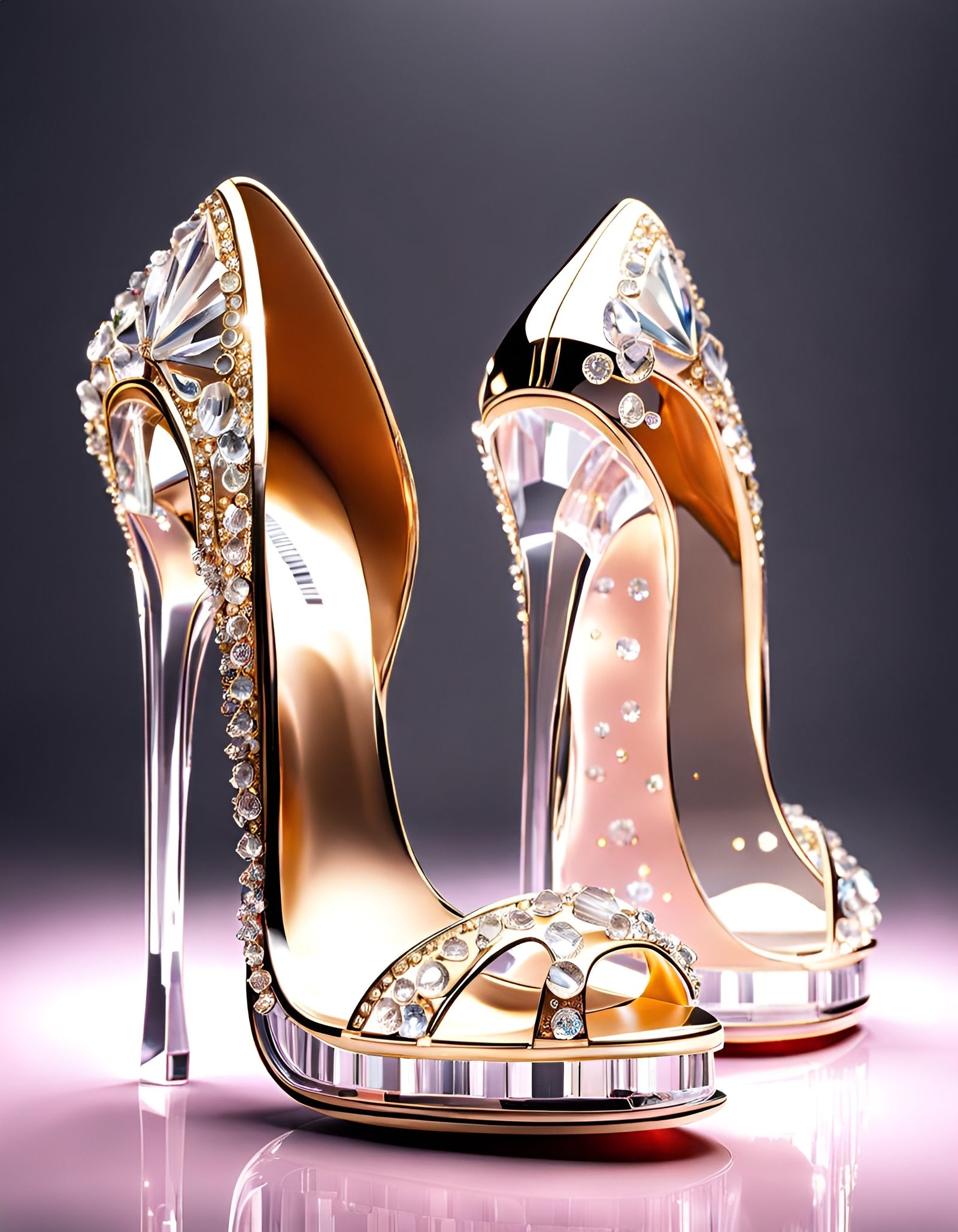 Elegant Crystal High Heels with Advanced Lighting