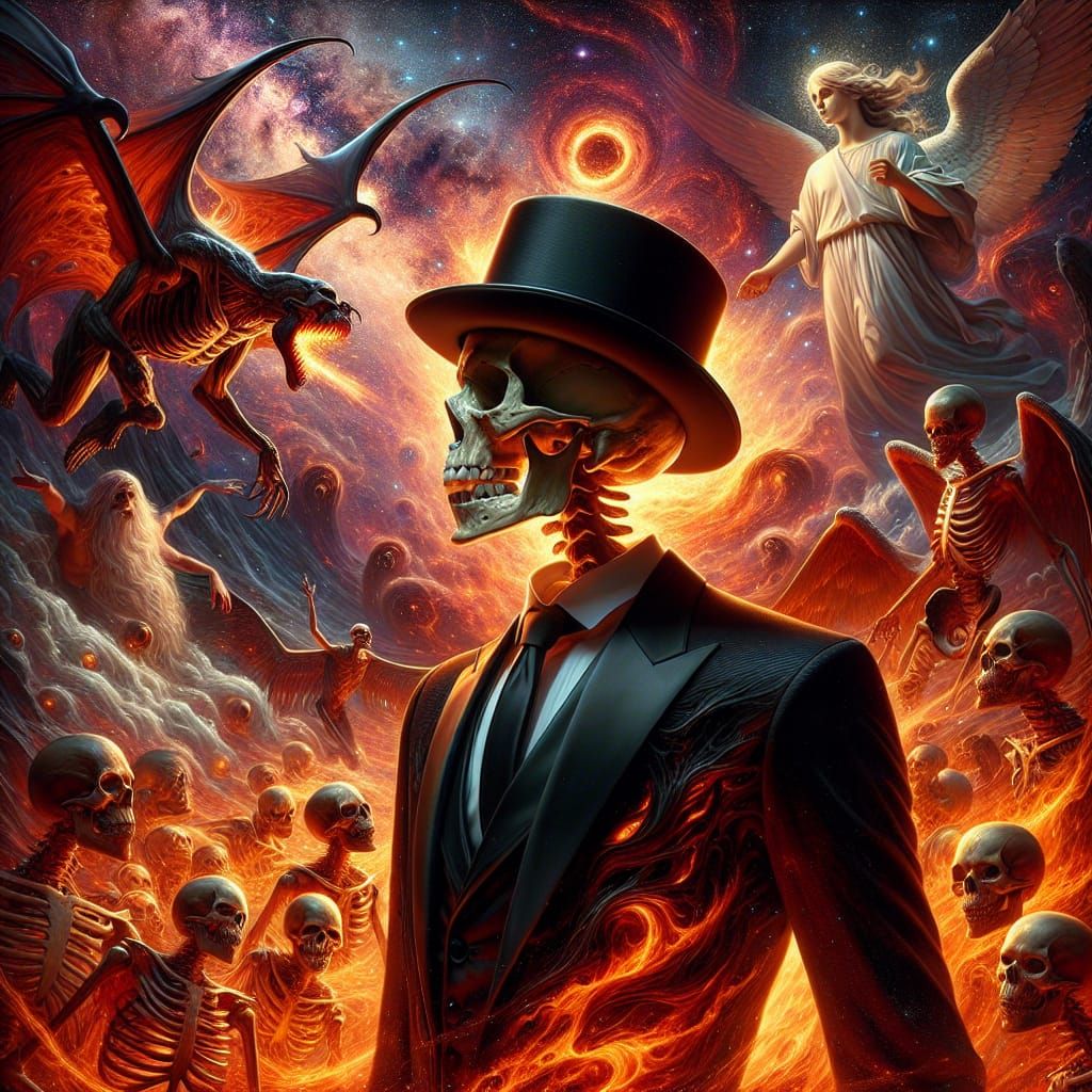 Skeleton General Faces Fiery Demon Army