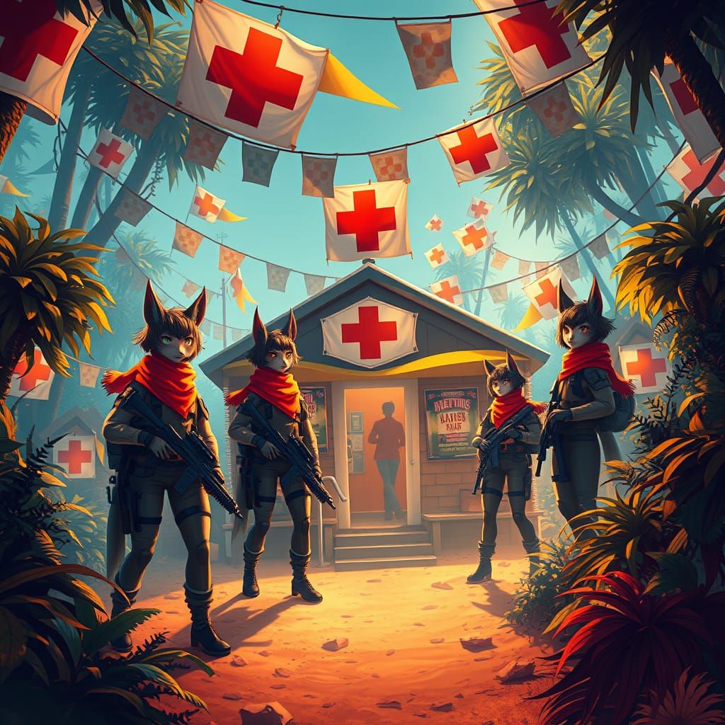 Furry Vixens Build Red Cross Office at Whimsical Charity Boo...