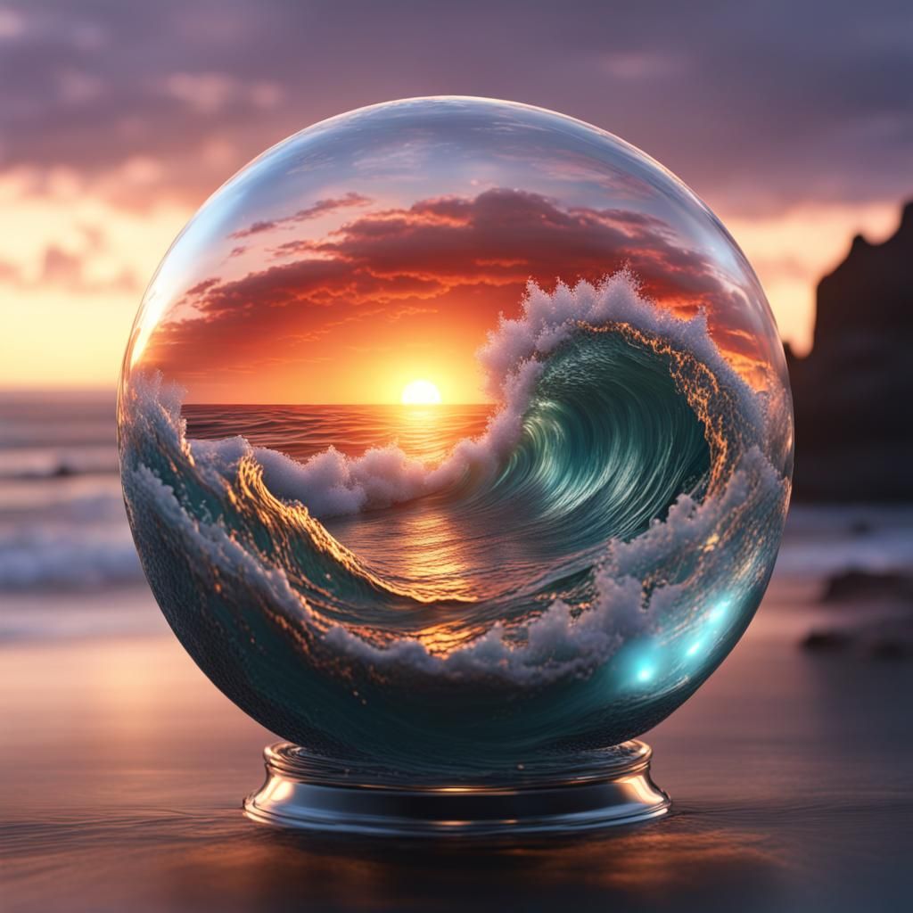 Glass Ball Sunset: Fantastical Matte Painting