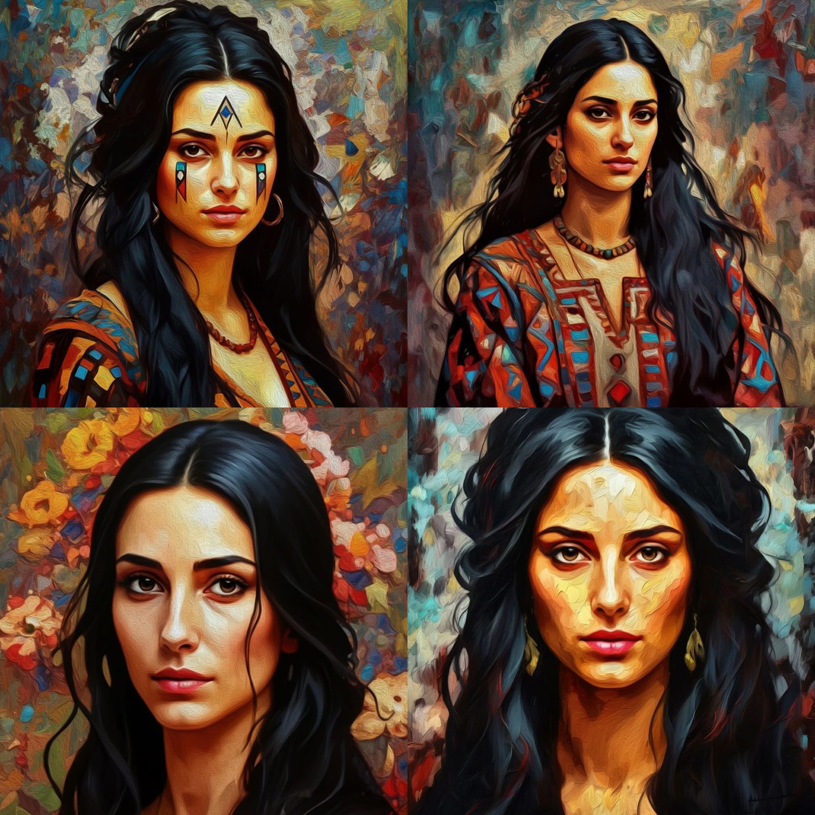 Enigmatic Woman in Tribal Attire