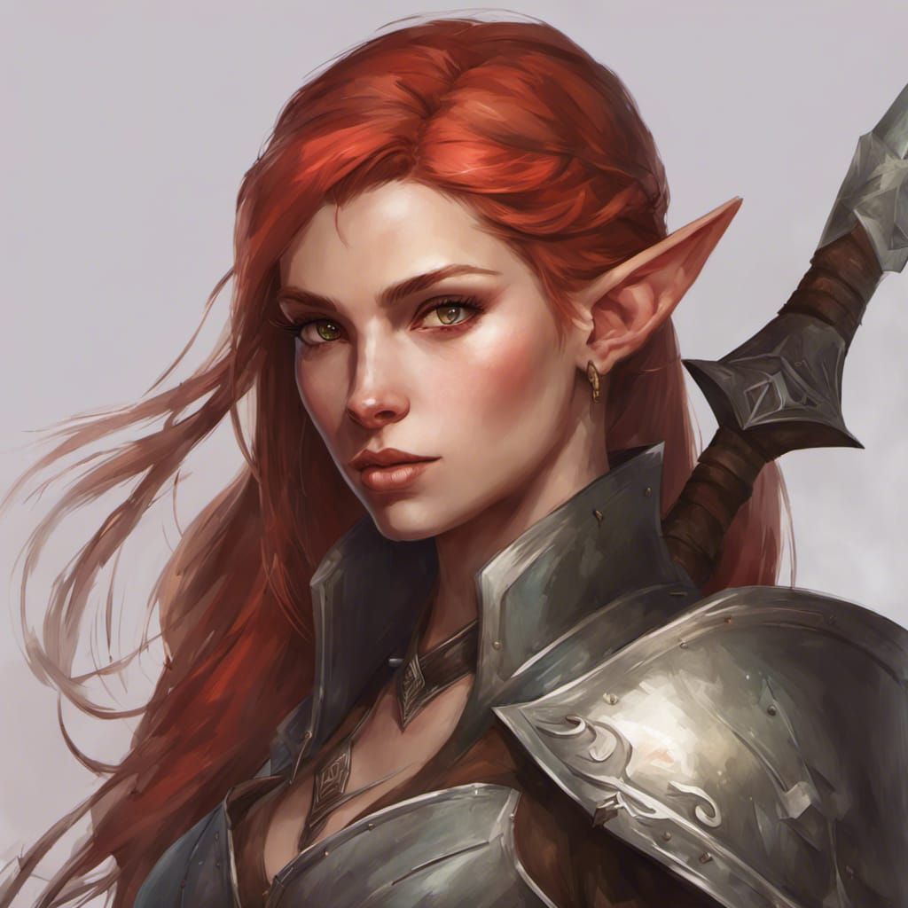 Female Elf Portrait in DnD Style