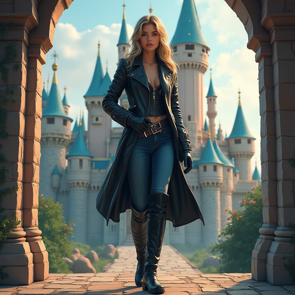 Cinderella in Dark Fantasy Leather Armor