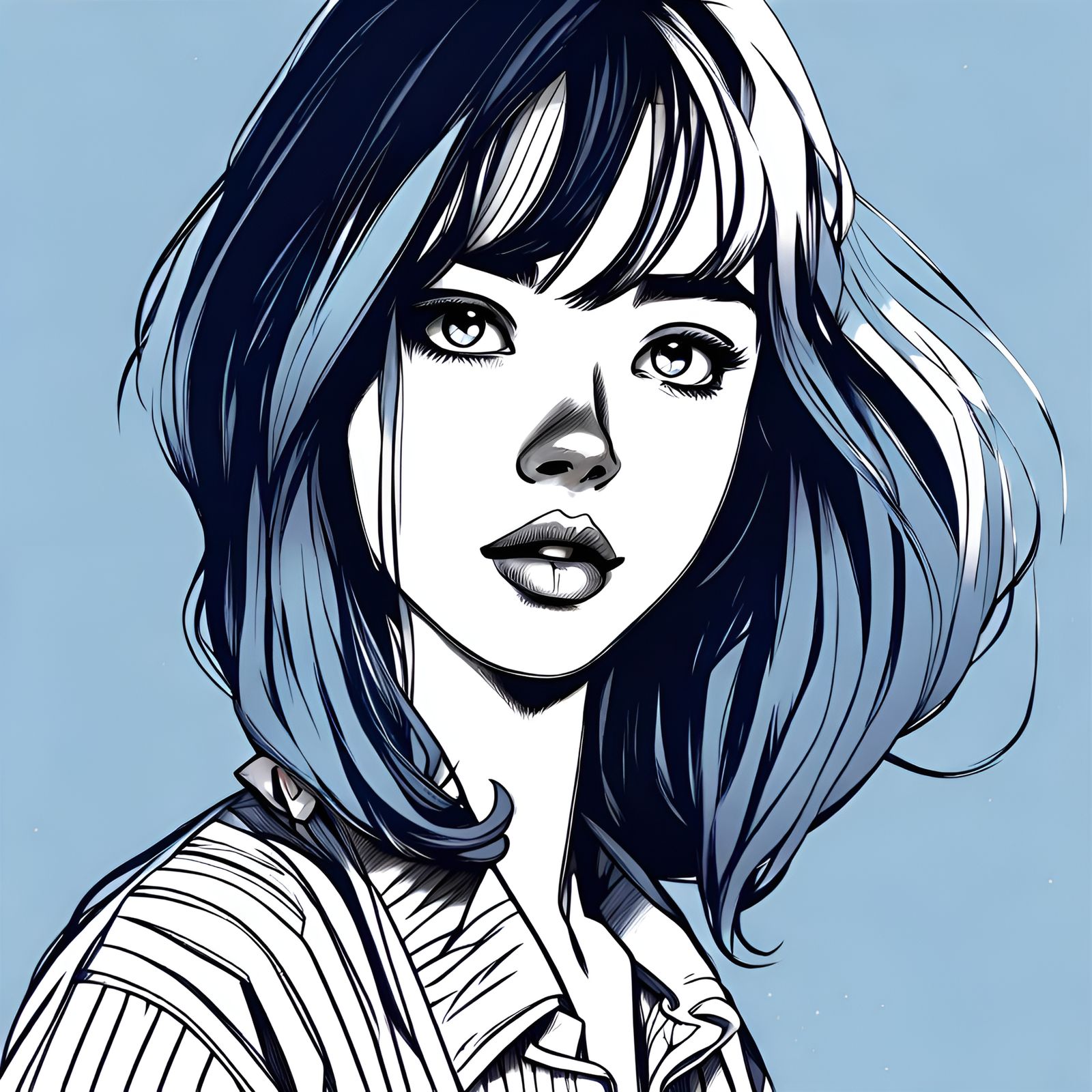 Manga Girl Sketch with Retro Filters
