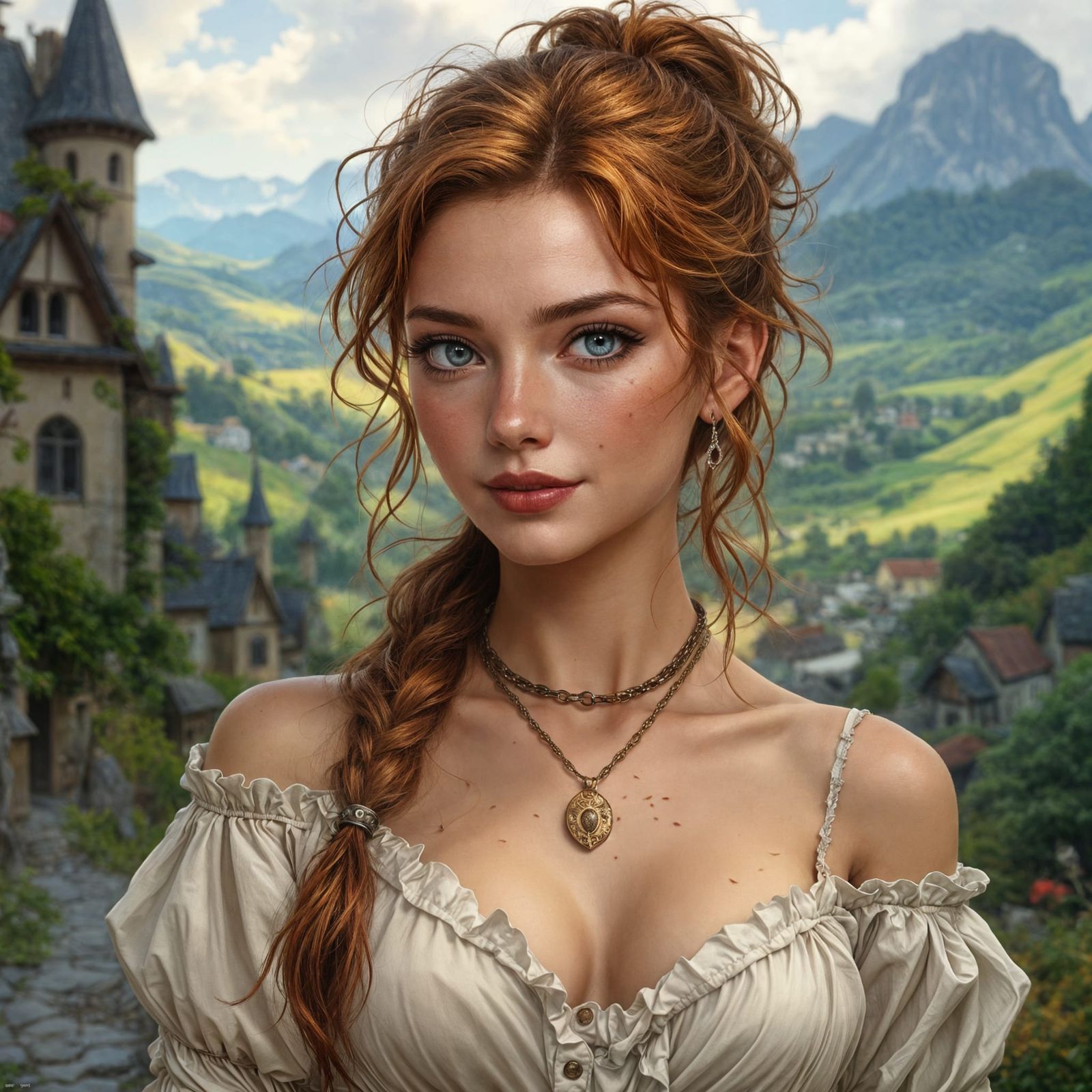 Freckled Ginger Thief in Medieval Pastel Portrait