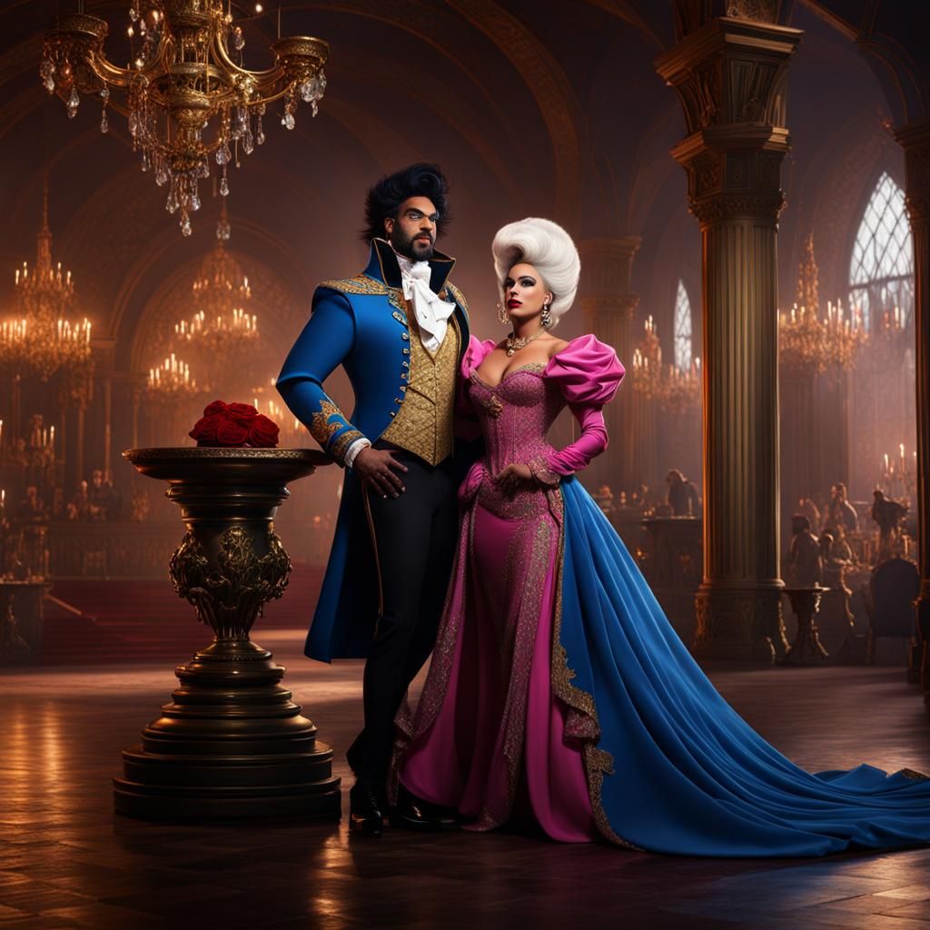 Prince Charming and Beast as Drag Queens