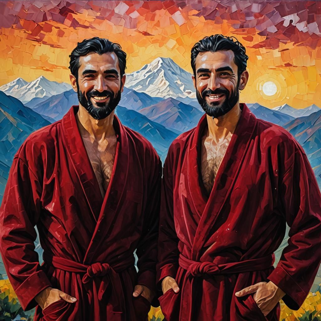 Impressionist Portrait of Two Men in Velvet Robes