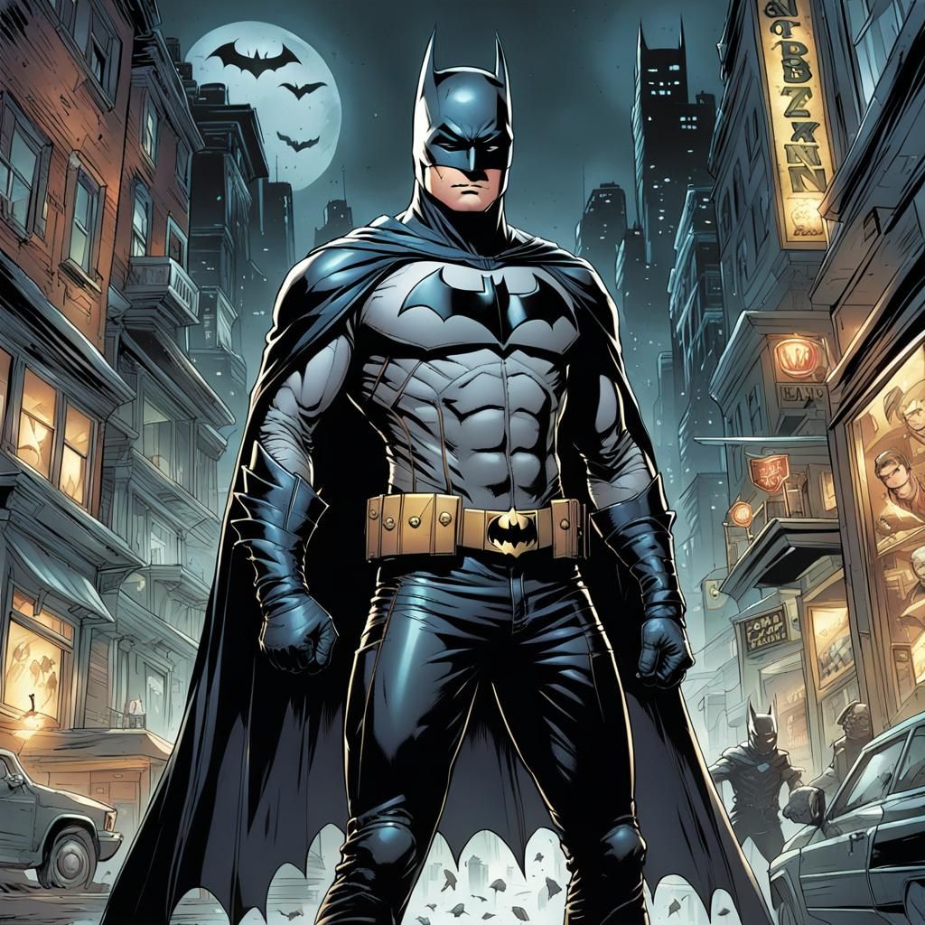 Damian Wayne as Batman in Comic Book Art