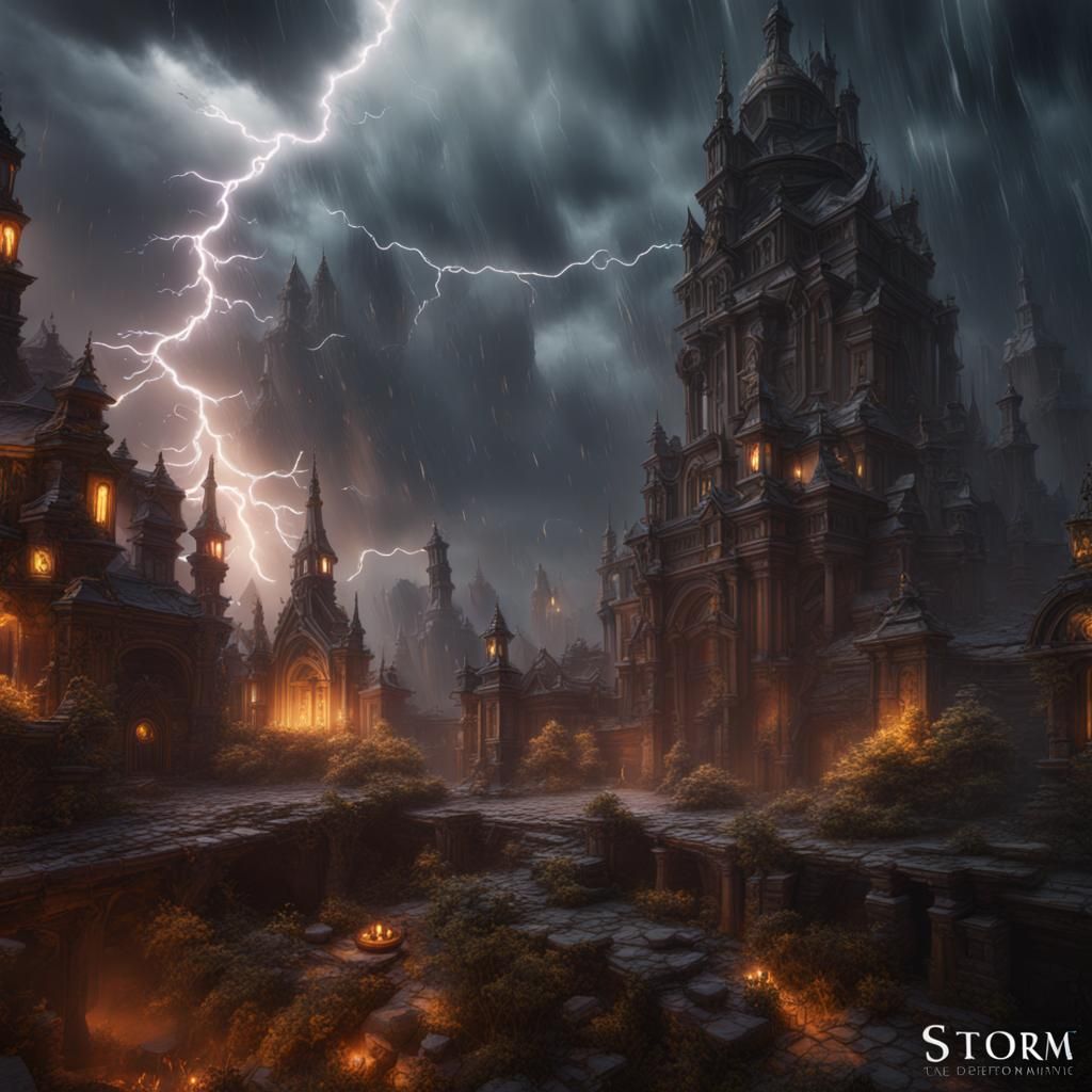 Fantastical Storm Matte Painting in Deep Color