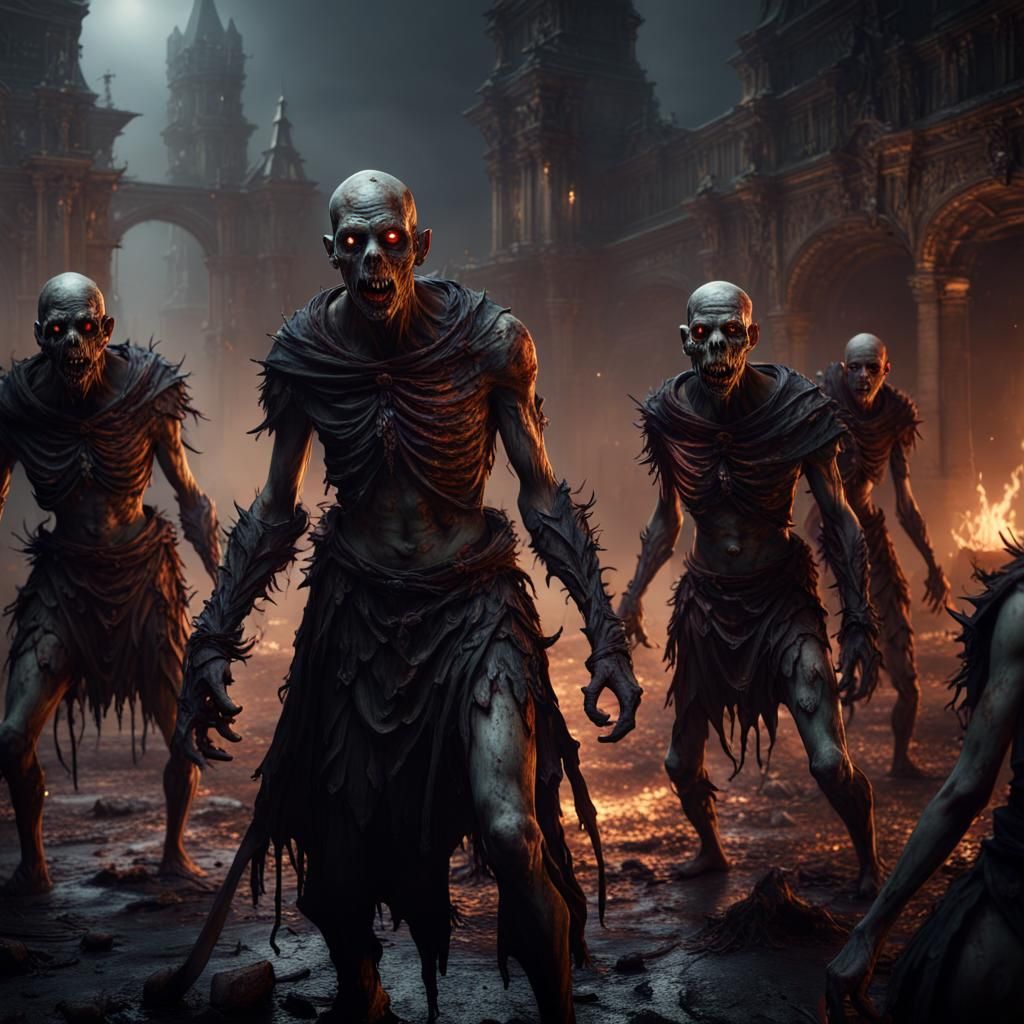 Dark Souls Zombies in Detailed Matte Painting