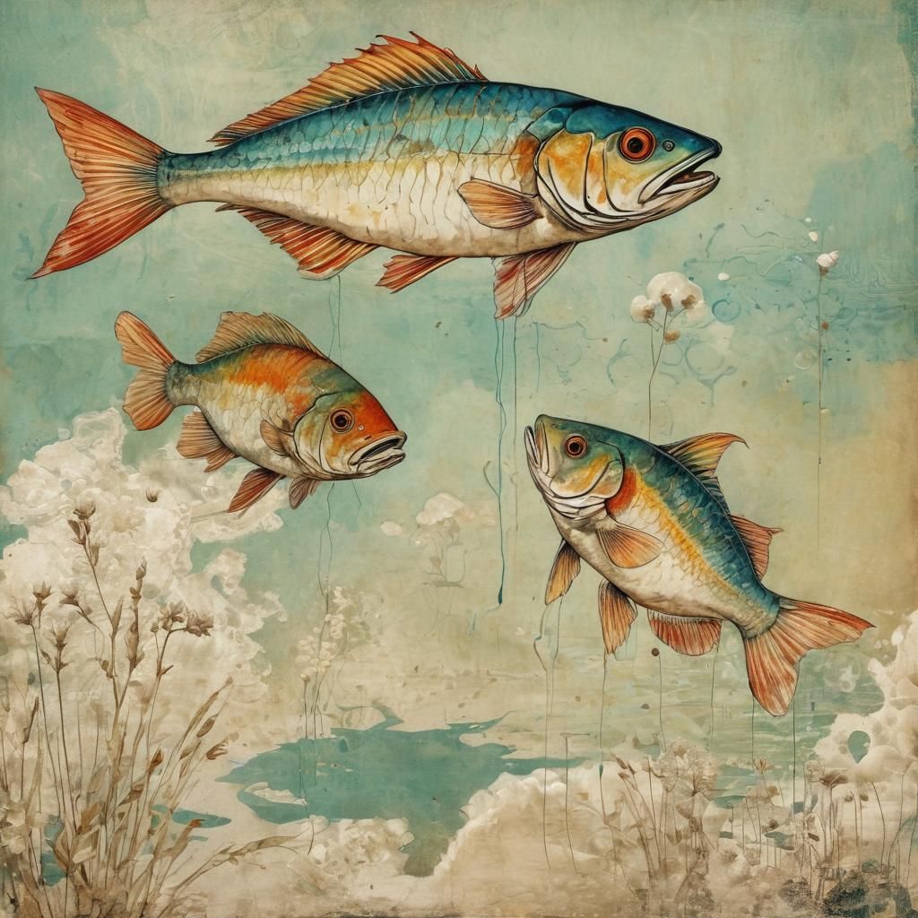 Retro-Futuristic Summer Scene in Mixed Media