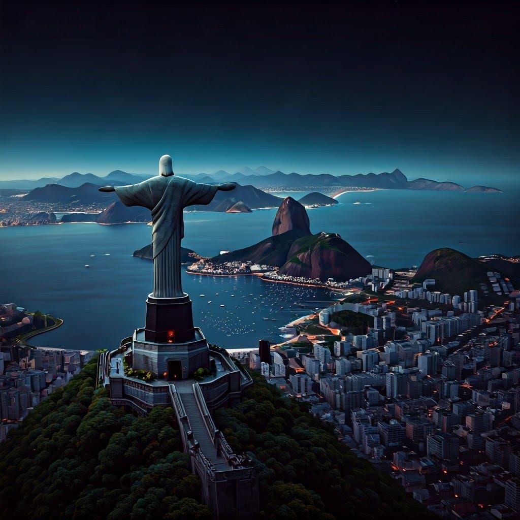 Rio de Janeiro at Night: Christ the Redeemer