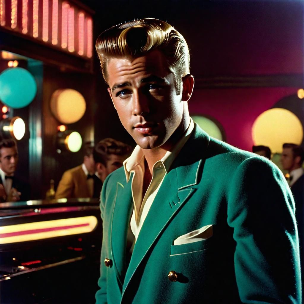 1950s Film Still of Man in Nightclub