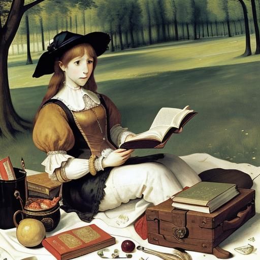 Reading and Picnic, Inspired by the Masters