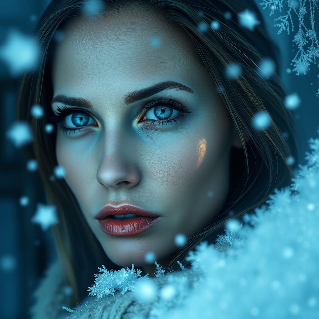 Angelina Jolie Gazes Wistfully into Icy Winter Landscape