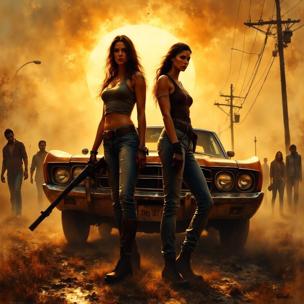 Zombie Apocalypse: Women Warriors in a Dramatic Dusk