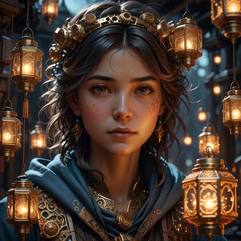 Visionary Inventor in a Whirlwind of Gears and Blueprints