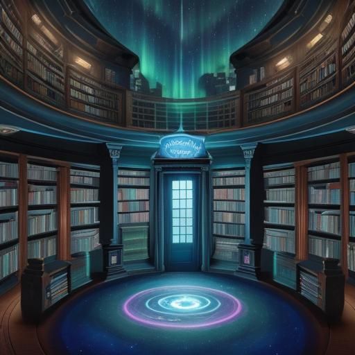 Ancient TARDIS Library with Astral Aurora