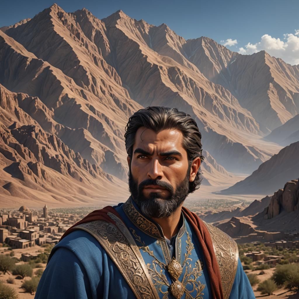 Persian God Portrait in Detailed Matte Painting