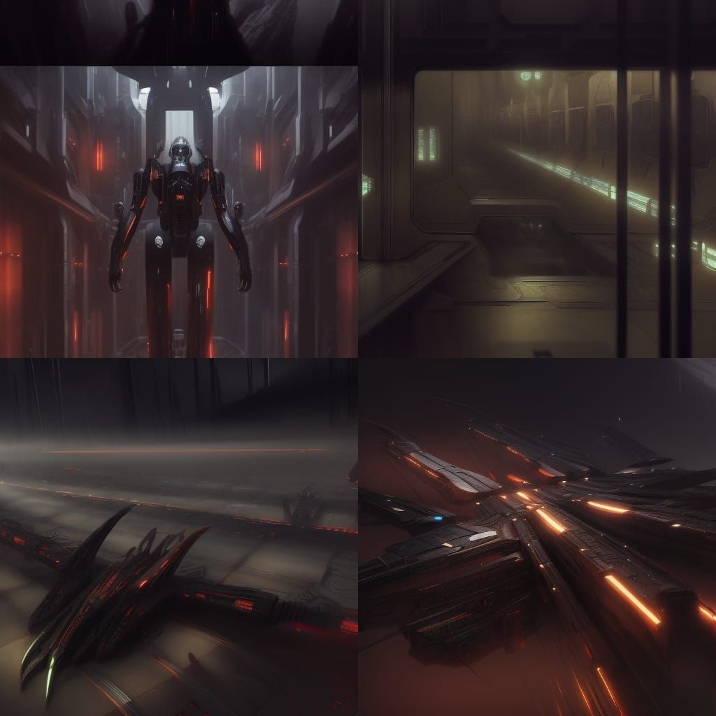 Legions of Drones in Cyberpunk Auditorium