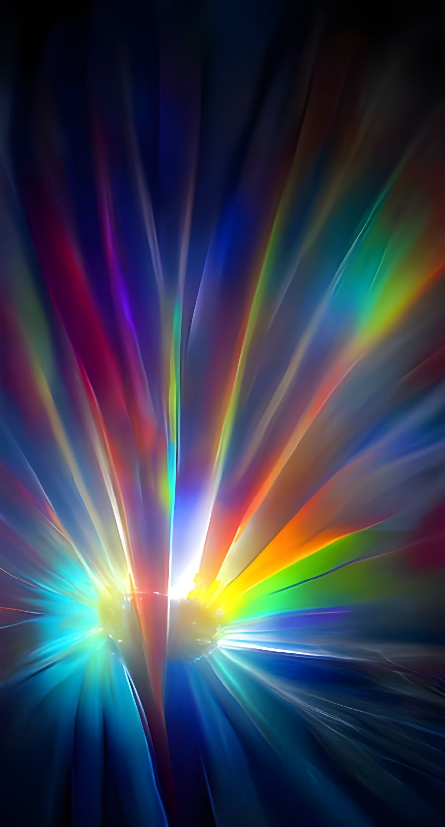 Rainbow Sunbeams: A Hyperrealistic 3D Aurora