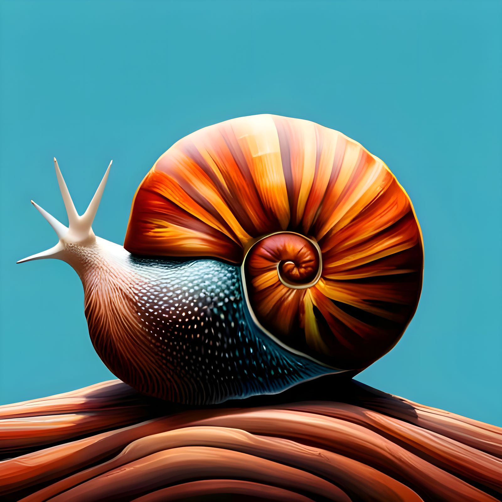 Hyperrealistic Snail with Trump Head Concept Art