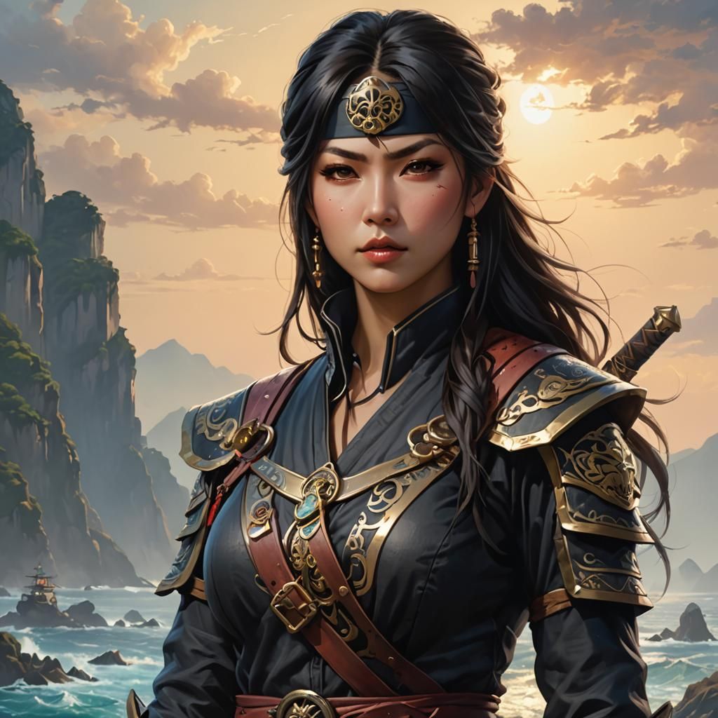 Epic Ninja Pirate Portrait in High Fantasy Style