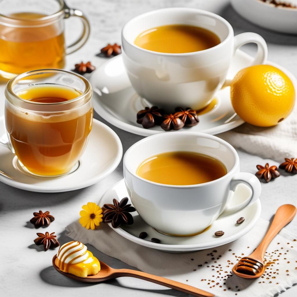 Delicious Honey and Tea Still Life, Matte Painting