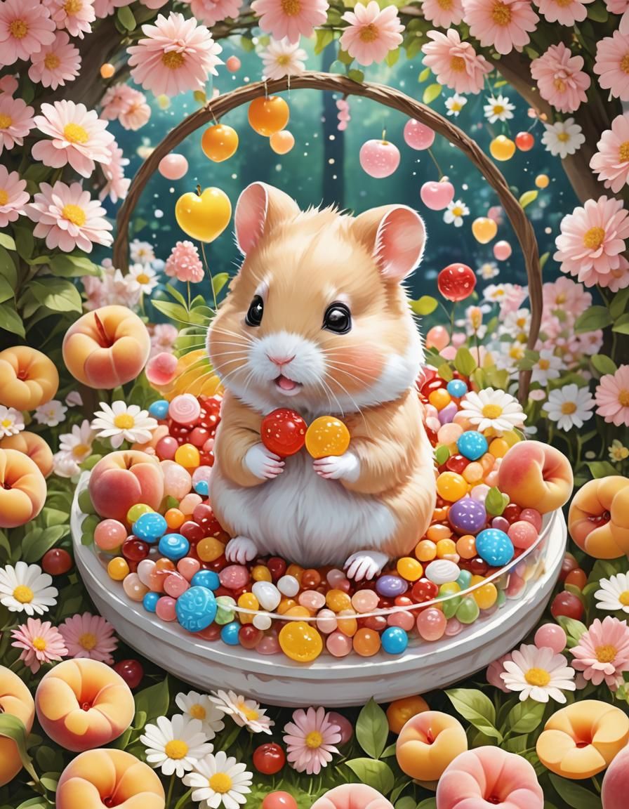 Hamster in Candy Garden: Anime Style