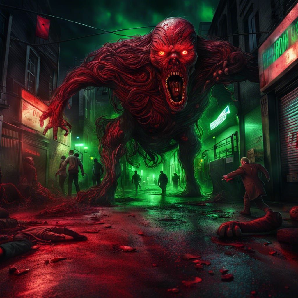 Nightmare Creature Escapes on Spooky City Street